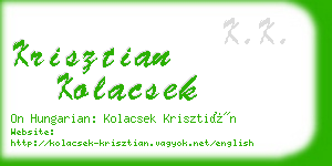 krisztian kolacsek business card